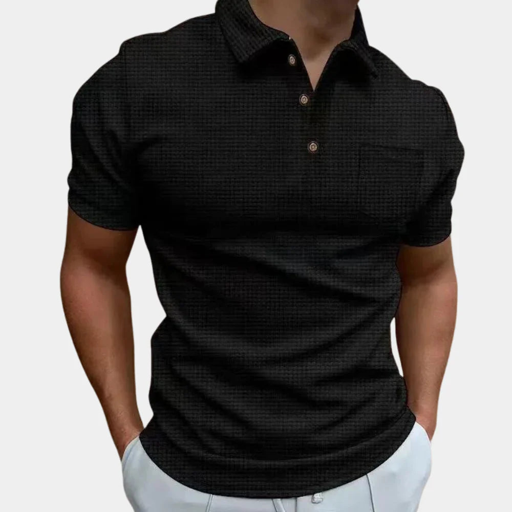 Herren Poloshirt – Slim Fit – Atmungsaktives Gewebe – Kurzarm mit Brusttasche