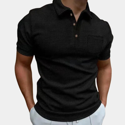 Herren Poloshirt – Slim Fit – Atmungsaktives Gewebe – Kurzarm mit Brusttasche