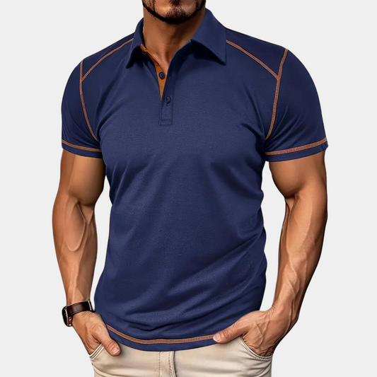 Herren Poloshirt – Slim Fit – Soft Knit – Kurzarm – Modern mit Ziernähten