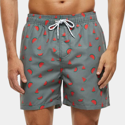Herren Shorts – Relaxed Fit – Atmungsaktives Material – Kordelzug – Printdesign