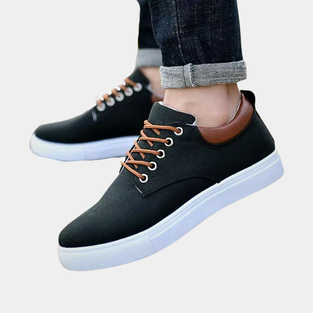 Herren Freizeitschuhe – Low-Top – Atmungsaktive Struktur – Schnürverschluss – Gepolsterter Komfort