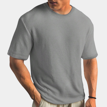 Herren Freizeitshirt – Weicher Waffelstrick – Relaxed Fit – Kurzarm – Rundhals