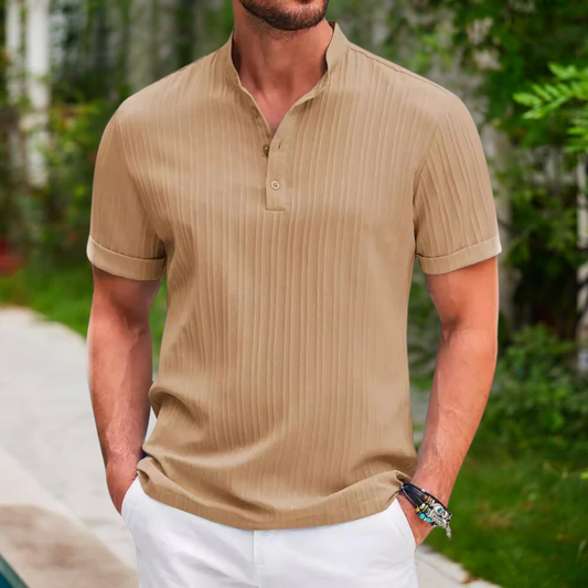 Herren Poloshirt – Atmungsaktiver Stoff – Standard Fit – Kurzarm Textur Design