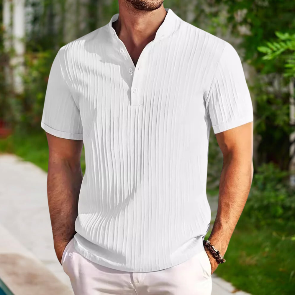 Herren Poloshirt – Atmungsaktiver Stoff – Standard Fit – Kurzarm Textur Design