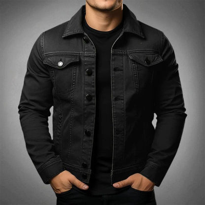 Herren Jeansjacke – Schlanke Passform – Knopfverschluss – Atmungsaktives Gewebe
