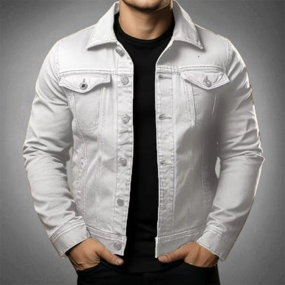 Herren Jeansjacke – Schlanke Passform – Knopfverschluss – Atmungsaktives Gewebe