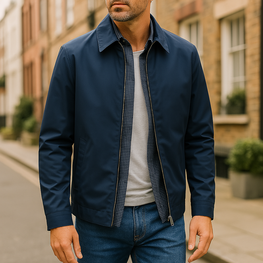 Herren Jacke – Atmungsaktives Material – Regular Fit – Reißverschluss – Hüftlang