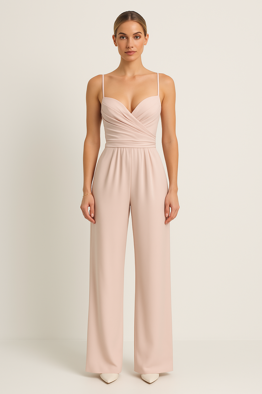 Damen Jumpsuit – Eleganter Schnitt – Sweetheart-Ausschnitt – Weites Bein – Luxusstoff