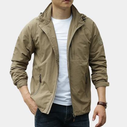 Herren Jacke – Slim Fit – Wasserabweisend – Atmungsaktives Gewebe – Stehkragen