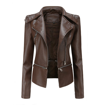 Damen Bikerjacke – Taillierter Schnitt – Asymmetrischer Reißverschluss – Elegant Modern