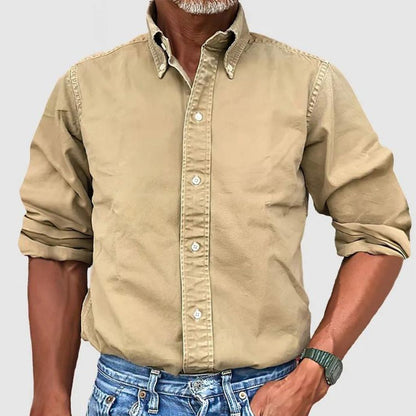 Herren Langarmhemd – Regular Fit – Button-Down Kragen – Atmungsaktives Gewebe