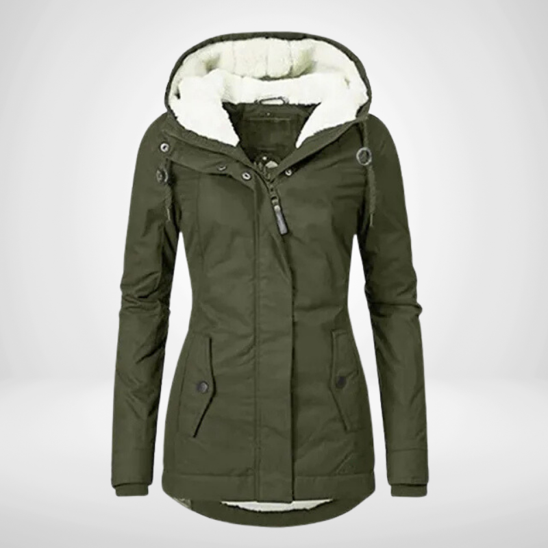 Damen Regenjacke – Taillierte Passform – Wasserdicht – Fleecefutter – Mit Kapuze