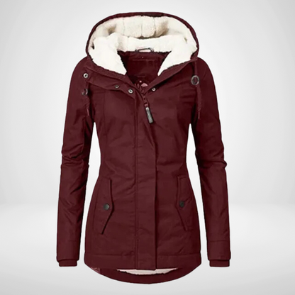 Damen Regenjacke – Taillierte Passform – Wasserdicht – Fleecefutter – Mit Kapuze