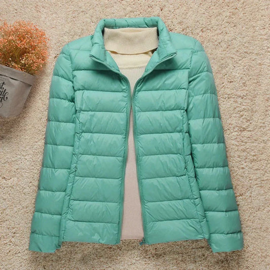 Damen Steppjacke – Regular Fit – Leicht Gefüttert – Hüftlang mit Stehkragen