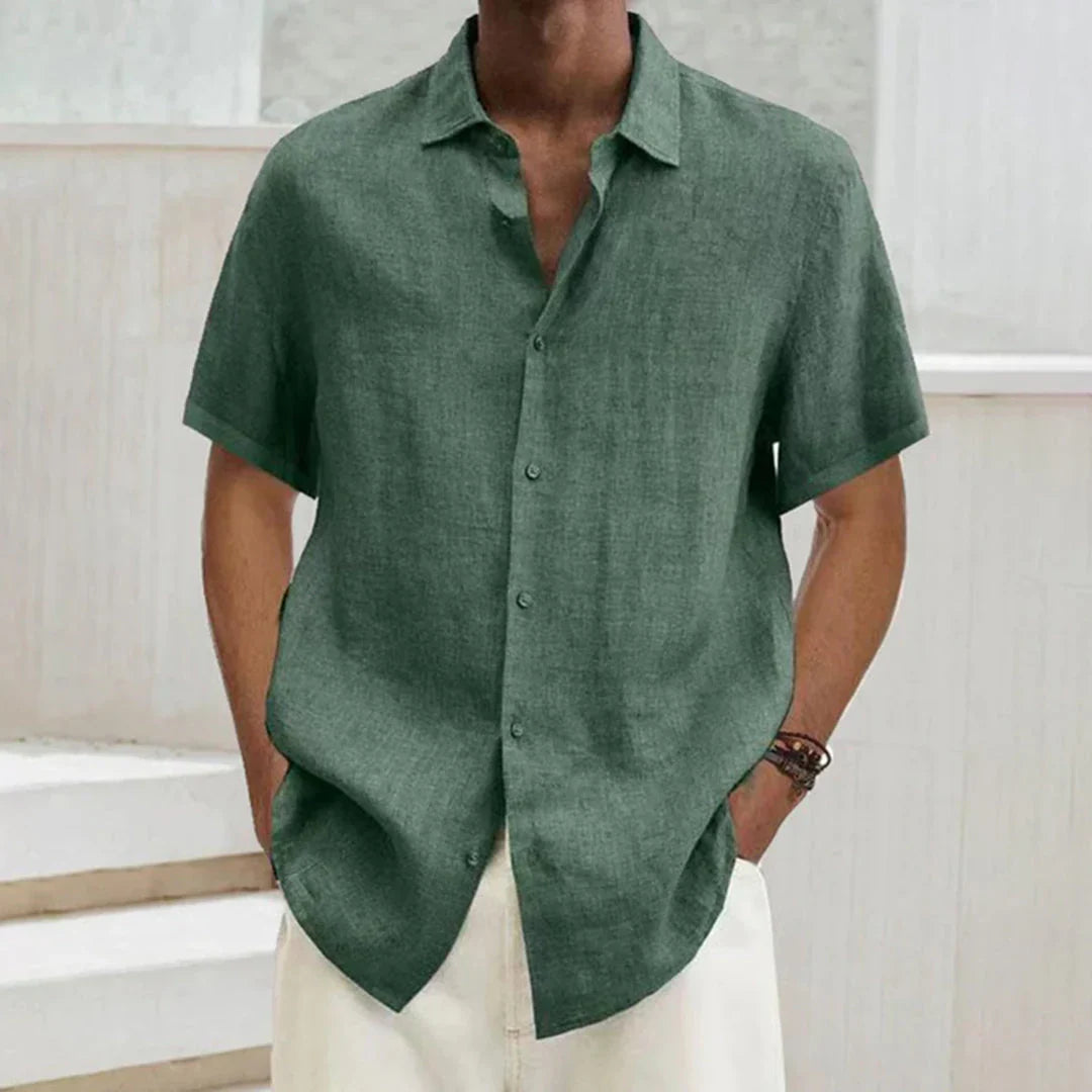 Herren Freizeithemd – Relaxed Fit – Kurzarm – Atmungsaktive Naturfasern