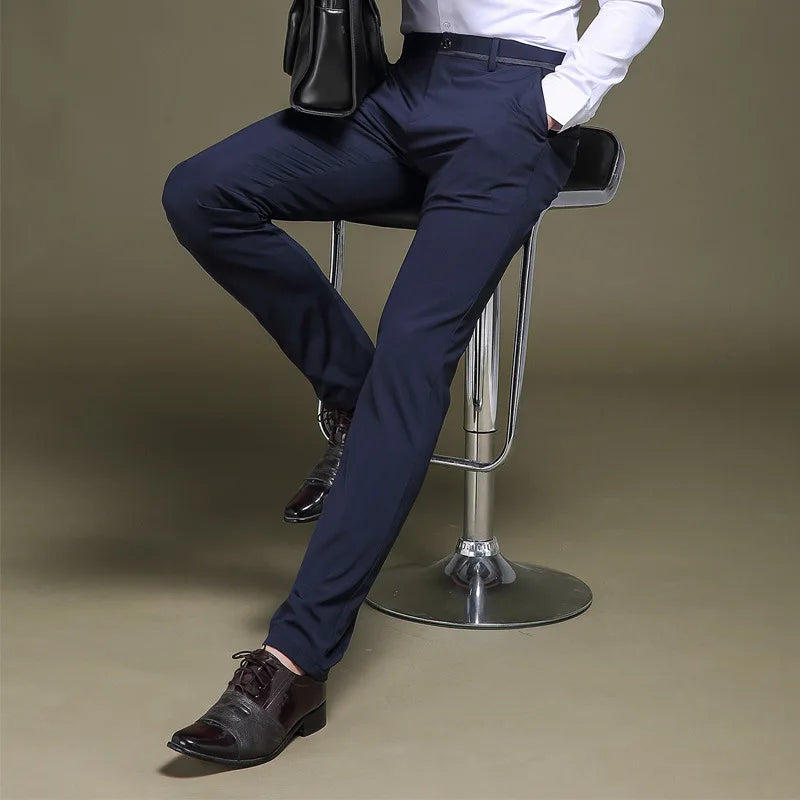 Herren Anzughose – Slim Fit – Stretchmaterial – Knöchellang – Elegantes Design
