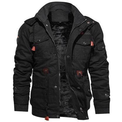Herrenjacke – Strukturierter Schnitt – Atmungsaktive Mischung – Hüftlang – Utility-Taschen
