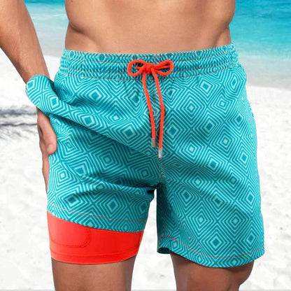 Herren Badeshorts – Schnell trocknend – Mid-Thigh Passform – Innen-Kompression