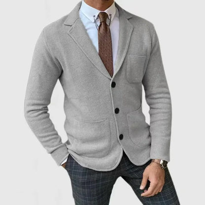 Herren Blazer – Taillierter Schnitt – Soft Knit – Einreihig – Klassisches Revers