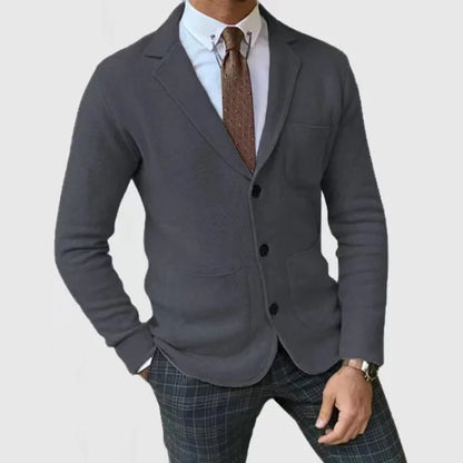 Herren Blazer – Taillierter Schnitt – Soft Knit – Einreihig – Klassisches Revers
