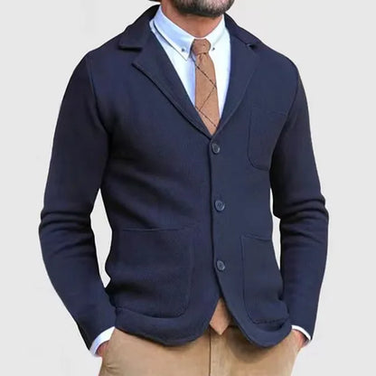 Herren Blazer – Taillierter Schnitt – Soft Knit – Einreihig – Klassisches Revers