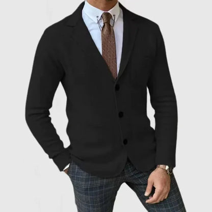 Herren Blazer – Taillierter Schnitt – Soft Knit – Einreihig – Klassisches Revers