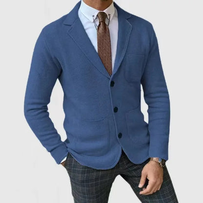 Herren Blazer – Taillierter Schnitt – Soft Knit – Einreihig – Klassisches Revers