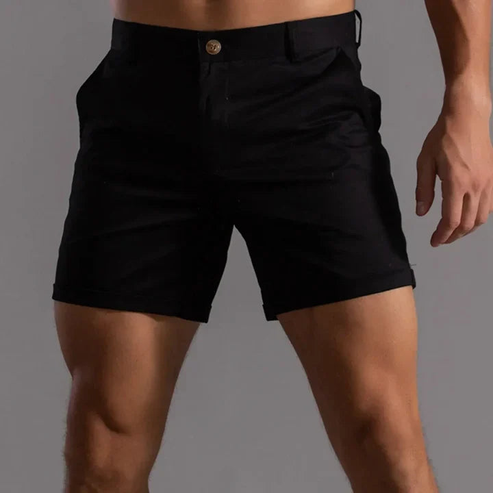 Herren Chino Shorts – Slim Fit – Atmungsaktives Gewebe – Mittellang – Clean Look