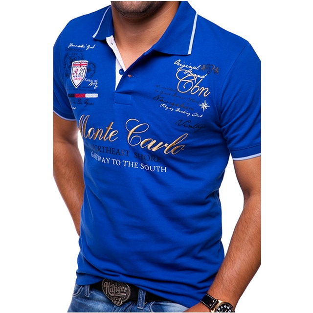 Herren Poloshirt – Slim Fit – Atmungsaktive Mischung – Grafikdruck – Freizeitlook