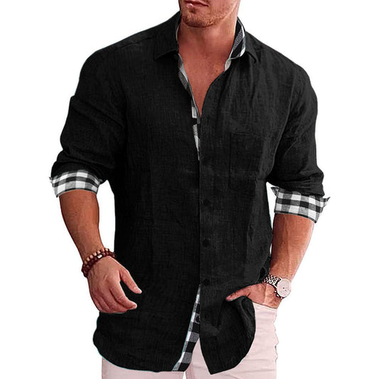 Herren Hemd – Tailored Fit – Langarm – Atmungsaktive Naturfasern – Karodetails