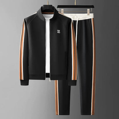 Herren Trainingsanzug – Standard Fit – Atmungsaktives Set – Zipper Jacke & Tapered Hose