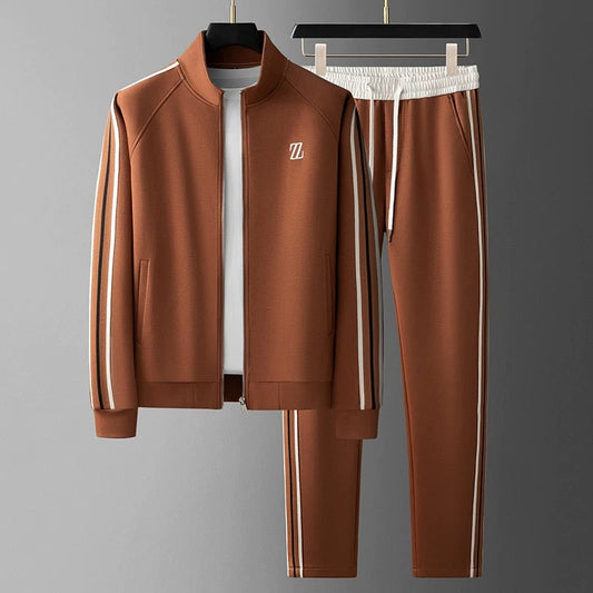 Herren Trainingsanzug – Standard Fit – Atmungsaktives Set – Zipper Jacke & Tapered Hose
