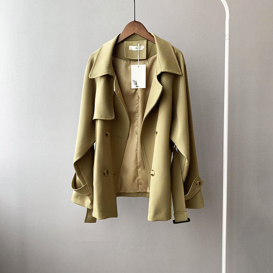 Damen Trenchcoat – Lockerer Schnitt – Atmungsaktiv – Taillengürtel – Doppelreihig