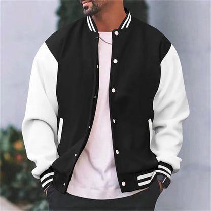 Herren Bomberjacke – Natural Fibers – Regular Fit – Knopfverschluss – Rippbündchen