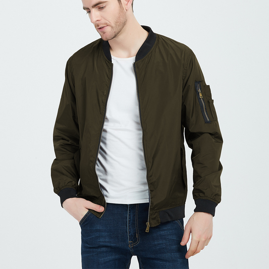 Herren Bomberjacke – Regular Fit – Atmungsaktives Material – Rippbündchen Casual Stil