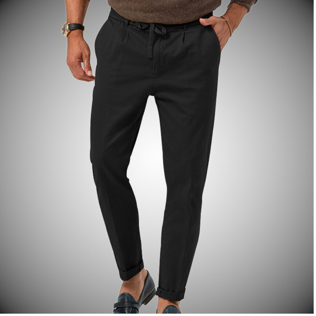 Herren Anzughose – Slim Fit – Atmungsaktives Gewebe – Hoher Bund mit Schnürung