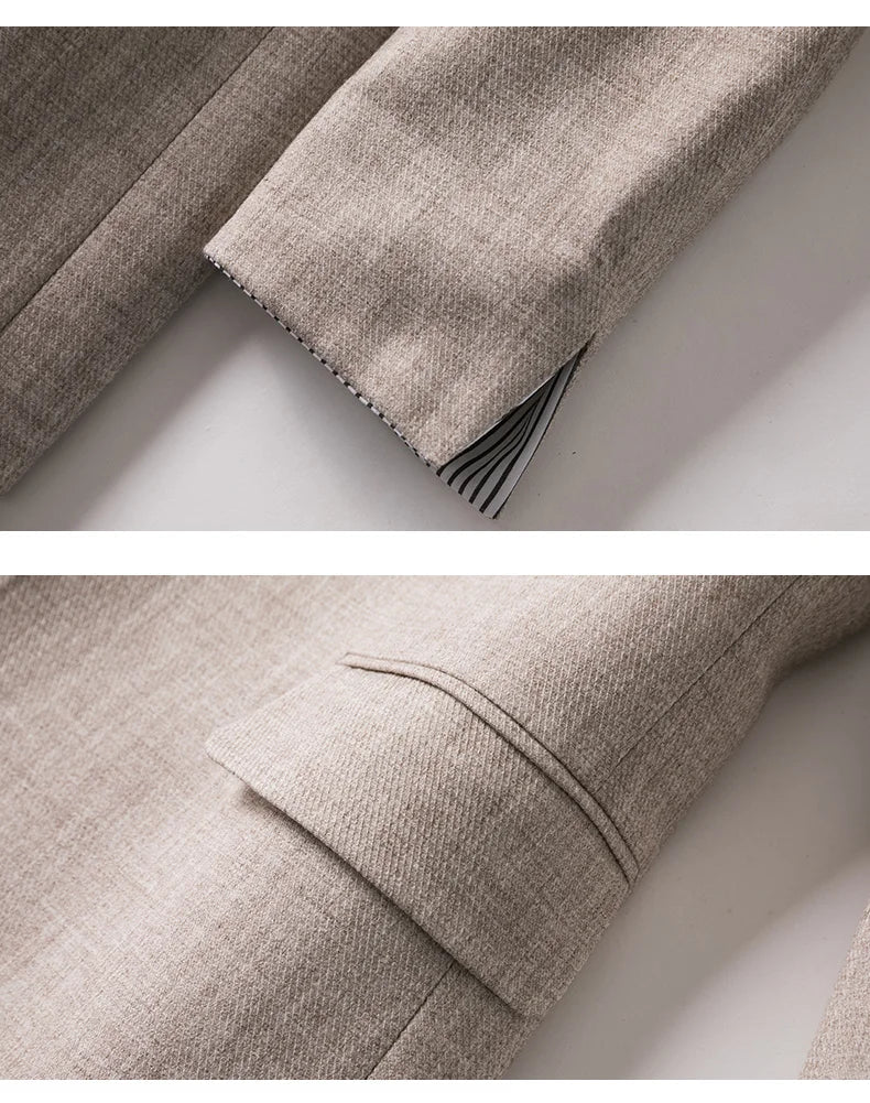 Damen Blazer – Lockerer Schnitt – Atmungsaktives Gewebe – Ein-Knopf Design