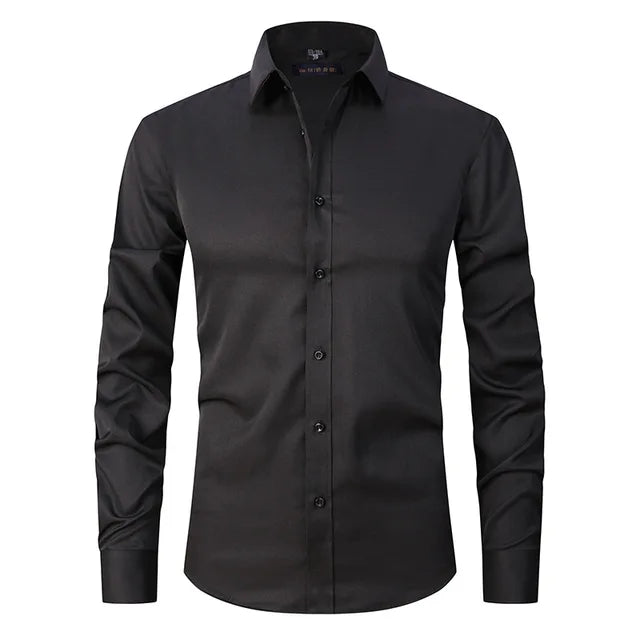 Herren Businesshemd – Slim Fit – Stretchkomfort – Bügelleicht – Kentkragen