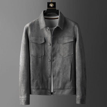 Herren Jacke – Strukturierte Passform – Luxusstoff – Knopfverschluss – Smart Casual