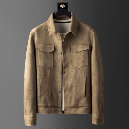 Herren Jacke – Strukturierte Passform – Luxusstoff – Knopfverschluss – Smart Casual