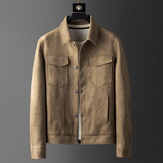 Herren Jacke – Strukturierte Passform – Luxusstoff – Knopfverschluss – Smart Casual
