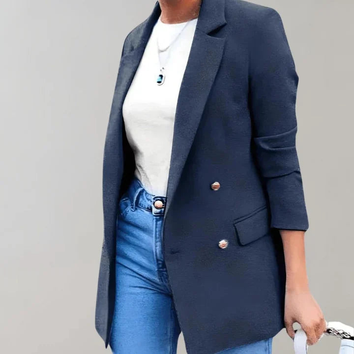 Damen Blazer – Taillierter Schnitt – Doppelreihig – 3/4 Arm – Atmungsaktives Material