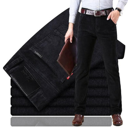 Herren Cordhosen – Gerade Passform – Tailored Fit – Vollbein – Knopfverschluss