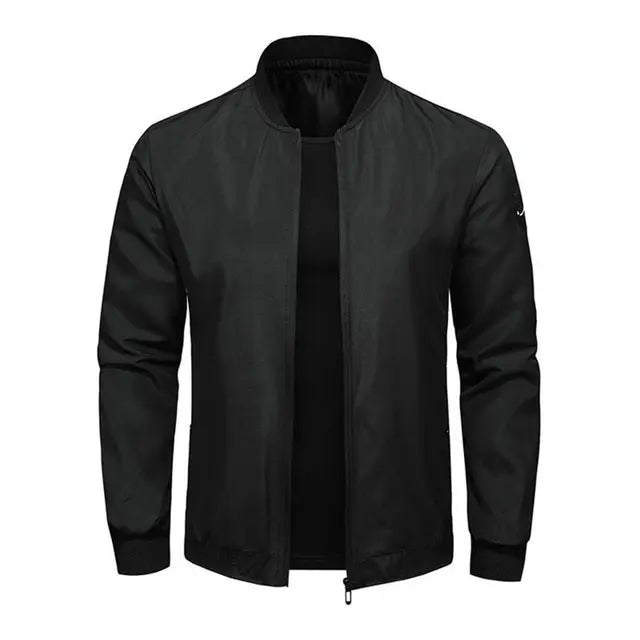 Herren Bomberjacke – Regular Fit – Atmungsaktives Gewebe – Stehkragen – Zipper