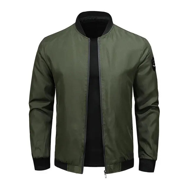 Herren Bomberjacke – Regular Fit – Atmungsaktives Gewebe – Stehkragen – Zipper