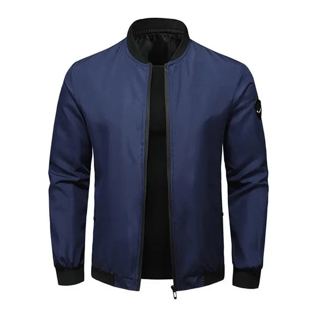 Herren Bomberjacke – Regular Fit – Atmungsaktives Gewebe – Stehkragen – Zipper