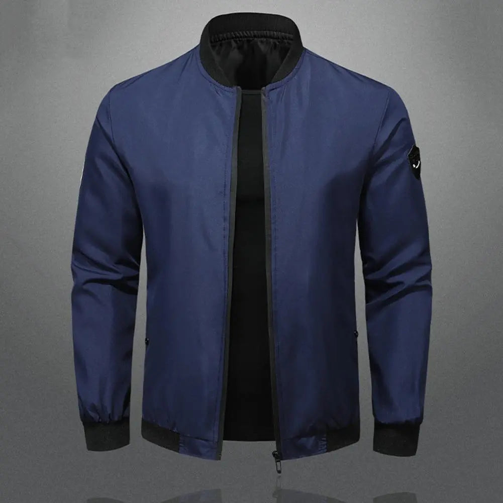 Herren Bomberjacke – Regular Fit – Atmungsaktives Gewebe – Stehkragen – Zipper