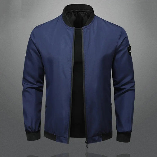 Herren Bomberjacke – Regular Fit – Atmungsaktives Gewebe – Stehkragen – Zipper