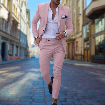 Herren Anzug – Slim Fit – Atmungsaktives Gewebe – Einreiher mit Notch-Revers