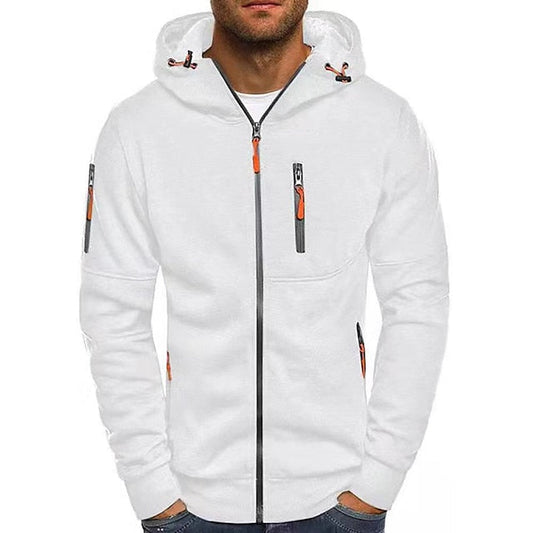 Herren Kapuzenpullover – Atmungsaktives Gewebe – Taillierte Passform – Reißverschluss – Utility-Taschen